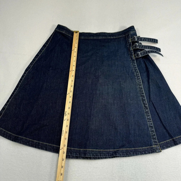 Eshakti Wrap Buckle Jean Skirt Womens Plus Size 16W Medium Blue Knee Length - Picture 2 of 10
